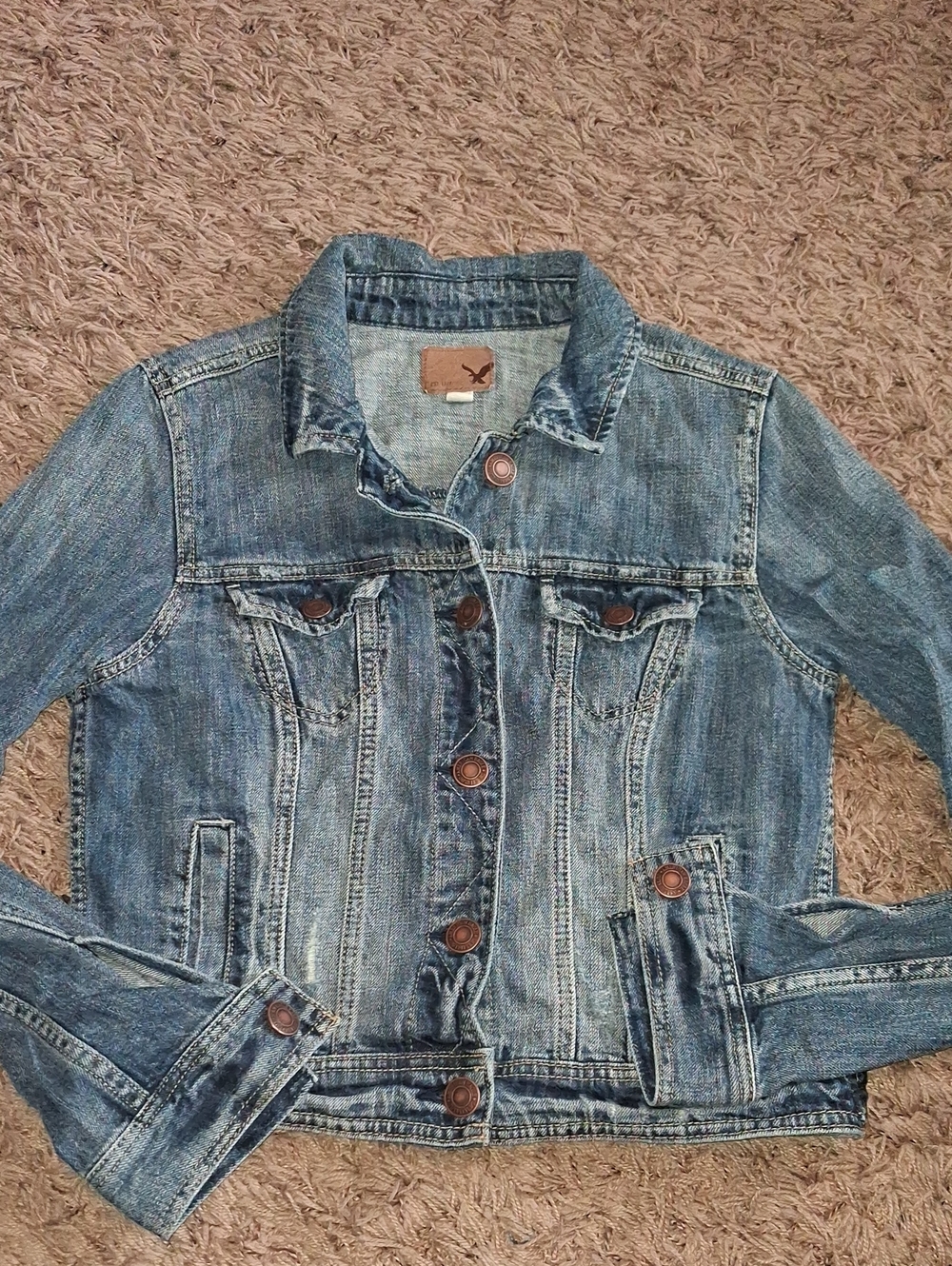 Women's American Eagle Denim Jean Jacket Size M Medium